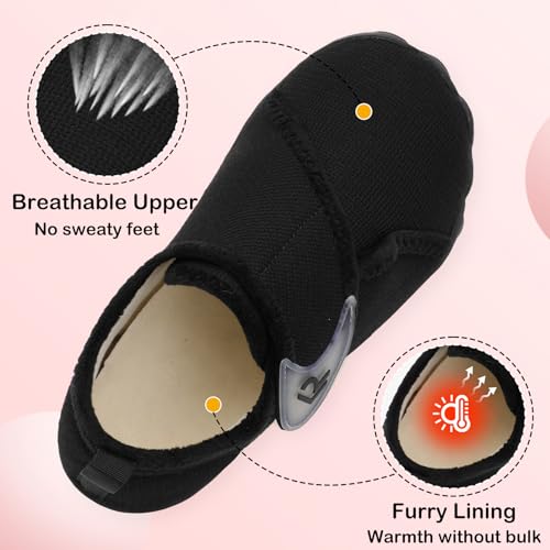 relxfeet Women's Slippers Adjustable Wide Width Diabetic Shoes Non-Slip Indoor Outdoor House Shoes Comfort for Plantar Fasciitis Edema Swollen Feet4