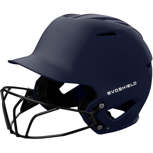 EvoShield XVT™ 2.0 Matte Batting Helmet with Facemask - Navy, Large/X-Large by EvoShield - Used condition - US$25.25