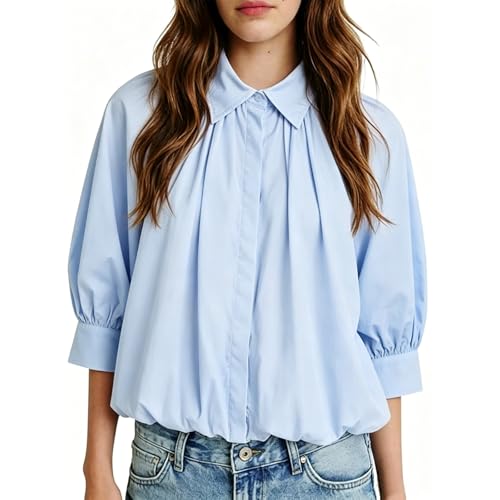 Chemise courte femme coupe ample résolvant l'inconfort d'été