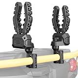 KEMIMOTO Tool Rack for ATV, Auto-Clamp Hunting Tool Mount, Hands-Free Bow Holder Grips with Rubber Straps, Fits ATVs Hunting Strollers Bike Snowmobiles Mobility Scooters (0.75-1.25 in Round Tubes)
