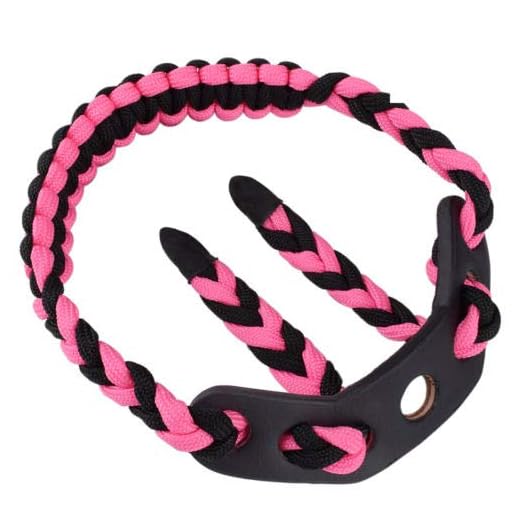 Compound Bow Paracord Braided Wrist Bow Sling Strap Tool Archery Accessories Adjustable Women Girl Pink (Pack of 1)