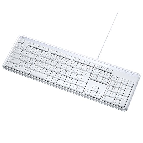 Clavier filaire blanc Sanwa SKB-SL29W ultraplat et silencieux pour ordinateur