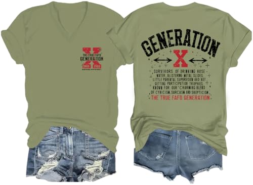 Finebuy Gen X Shirts for Men Women - Gen X Tshirt Generation X Shirt, GenX Casual Graphic Tees