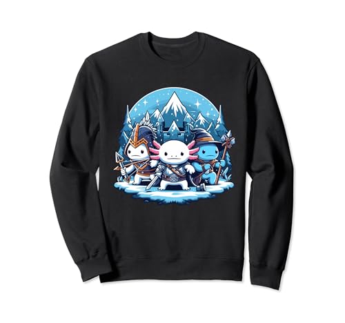 Lindo Kawaii Axolotl Divertido RPG Juego de Fantasía Mascota Amante Dragón Sudadera