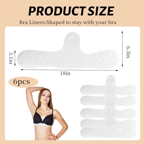 Women's Bra Sweat Pads 6 Pack, Cotton Absorbent Under Breast Sweat Pads, Reusable and Washable3