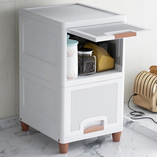 Image of YASONIC ๐ฎ ๐ง๐ถ๐ฒ๐ฟ Foldable Plastic Rack for Storage /Kitchen Cupboard /Versatile and Sturdy Wardrobe for Clothes /Multipurpose Storage Organizer /Closet for Bedroom /Living Room /Laundry Room (Off White)