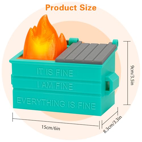 Dalycro Dumpster Fire Pencil Holder Fun Desk Accessories with Removable Flame Light Touch Dimming Mode & USB Charging Port Perfect Pen Holder for Desk, Funny Gift for Coworkers by Dalycro - Image 2