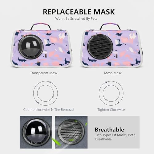 Image of Cawypety Cat Backpack Carrier, Breathable Cat Carrier Pet Backpack for Kitty Small Dog Up to 15Lbs, Transparent & Foldable Pet Carrier for Travel Hiking (Purple, Window)