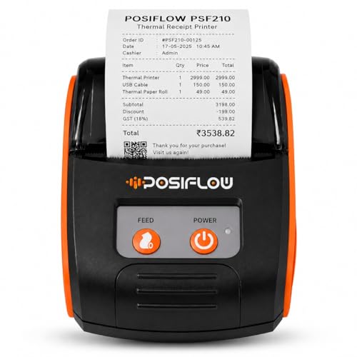 Image of Thermal Label Printer for Business Office Home | Inkless Thermal | Mobile, Desktop Compatible (BillSmart (PSF210-Only 2inch Receipt Printer))