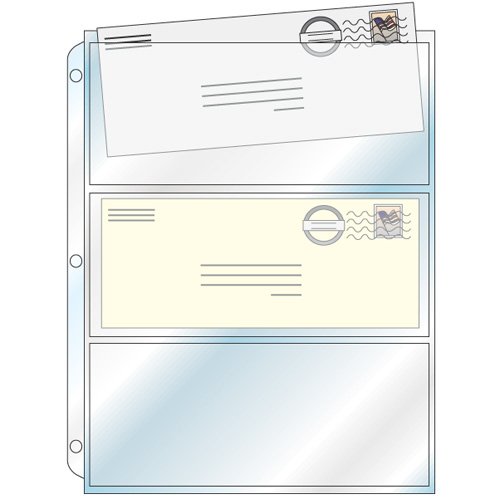 StoreSMART - Página de envelope de colecionador para fichários de 3 anéis - Três bolsos de 8 x 21 cm