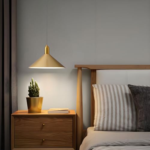 Lámpara colgante dorada de techo E27 y 35 cm ajustable 5