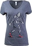 Madame Bigfoot | Funny Sasquatch Squatch Myth Legend Joke High Heels V-Neck Graphic T-Shirt for Women - (Vneck,2XL)