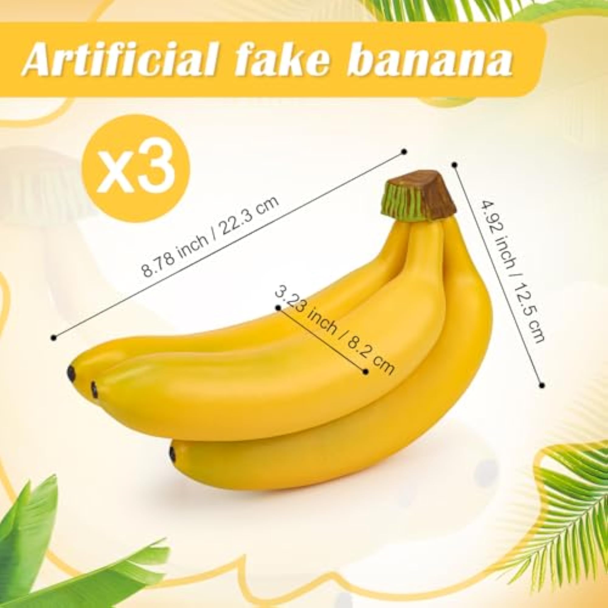 9pcs Artificial Banana Bunch Fake Fruit Decoration
