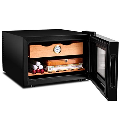 ZHKLWQD Humidores, gabinete inteligente para puros, control de temperatura, caja de cigarros hidratante, gabinete de vino pequeño, silencioso y ahorro de energía/negro/42 x 48 x 28,5 cm