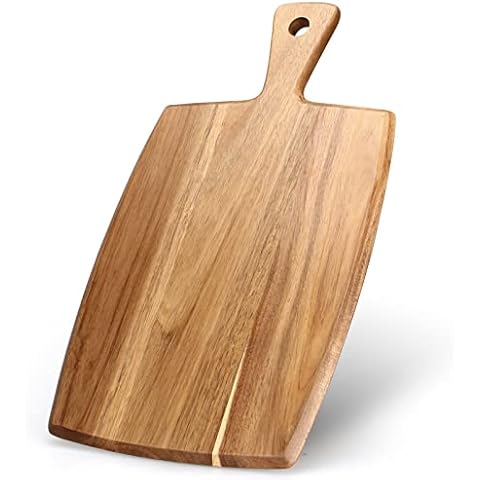 Acacia Wood Cutting Board with Handle Cover