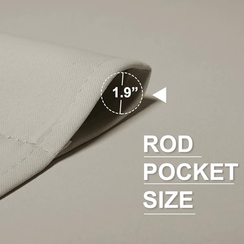 RYB HOME Kitchen Curtains Blackout - Thermal Insulating Small Window Curtains for Bathroom Basement Bedroom Cafe Classroom Light Block Drapes, W 34 x L 48 inches, Natural, 2 Panels
