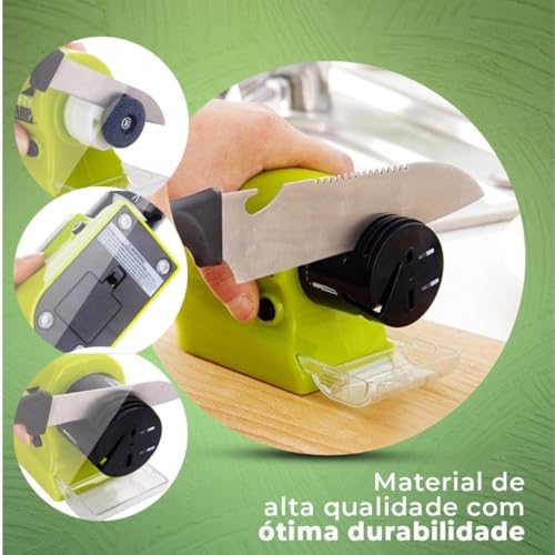 Afiador De Facas E Tesoura Amolador De Ferramentas Brocas Profissional Manual Portátil