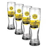 Dortmund Borussia BVB-Weizenglas, 0.5 liters, 1 Stück (4er Pack)