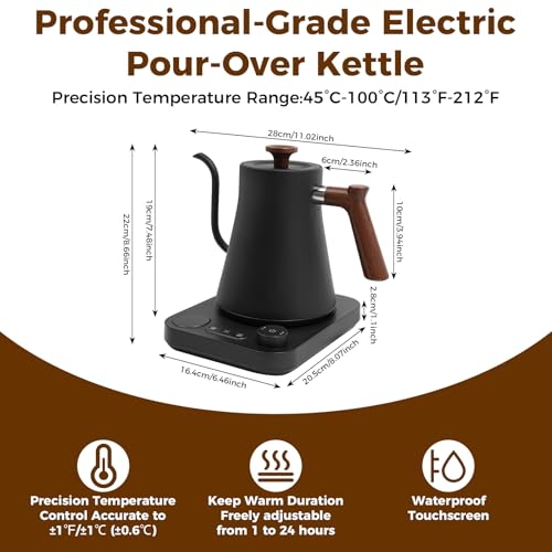 Tetera eléctrica de cuello de ganso acero inoxidable 1 L miniatura 2