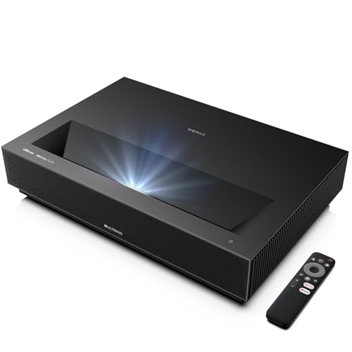 WEMAX Nova Pro Videoprojecteur Ultra Courte Focale Laser, Google TV, 2100 Lumens ISO, HDR10, HLG, AutoFocus & Keystone, Dolby Audio DTS-HD, 150