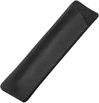 Pens Pouch Leather Pen Protective Sleeve Cover Crazy Horse Leather Handmade Fountain Multi Pen Case Holder Open Mouth Black