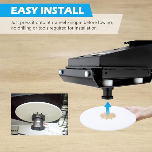 Image of 5th Wheel Lube Plate 10 inch White (2-Pack) - No Grease RV Hitch Disc, Heavy Duty Polyethylene Kingpin Pads, Fits Standard 2-7 /8 inch Pin, Keep 1 Spare for Backup, Easy Install