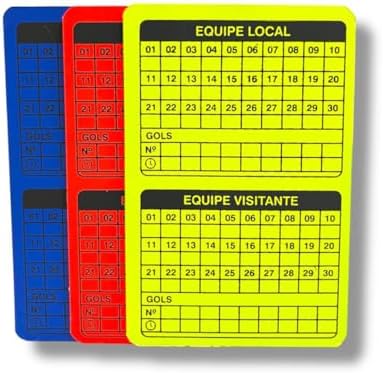 Cartão para Arbitro Futebol Salão, 3 Cores, Especial, PVC