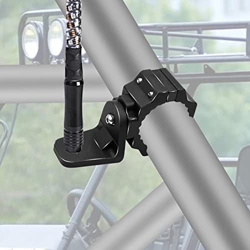 UTV Adjustable Mounting Bracket, Flag Whip Light Antenna Mount for 1.75 to 2 Inches Roll Bar Fit for Polaris RZR Rangers Can Am Commander Maverick Arctic Cat Wildcat Yamaha Kawasaki Aluminum