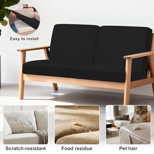 Image of BIETYONE 4Pcs Patio Stretch Cushion Covers,Outdoor Sofa Replacement Cover Slipcovers for Patio Furniture Cushion Covers, Washable Reusable Furniture Protector