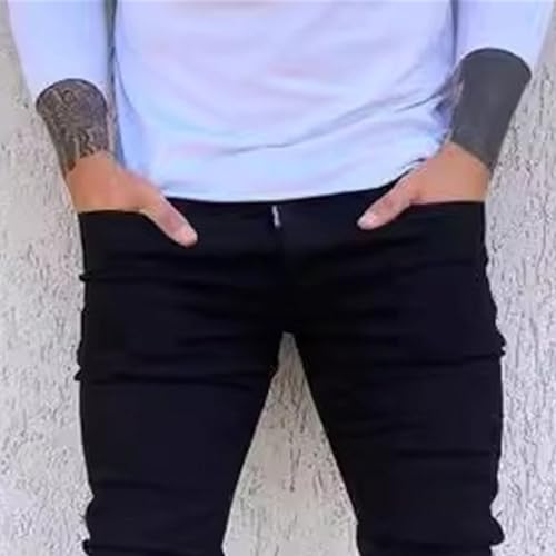 DGHM-JLMY Men's Denim Pants Slim Fit Feet Jeans Pants Casual Black Men Jeans Skinny Stretch Denim Pants4