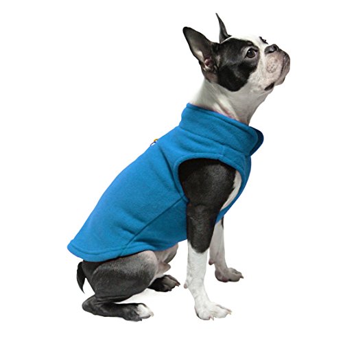 Image of Gooby Fleece Vest Dog Sweater - Deep Blue, X-Large - Warm Pullover Fleece Dog Jacket with O-Ring Leash - Winter Small Dog Sweater Coat - Cold Weather Dog Clothes for Small Dogs Boy or Girl (Pack of 2)