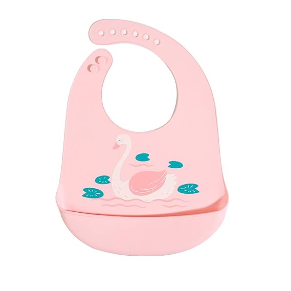 GUCHIGU Silicone Baby Bibs Easily Wipe Clean - Comfortable Soft Super Light Weight Waterproof 6 Loop Adjustable Feeding Bib for Babies Keeps Stains Off (Multicolor Set)