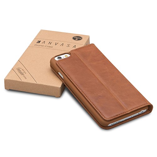 KANVASA Custodia iPhone 6 / 6s Pelle Marrone PRO
