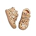 Pyk - Zapatos de bebé para niños y niñas, de piel orgánica, diseño de leopardo, tallas 20-25, color Beige, talla 23 EU