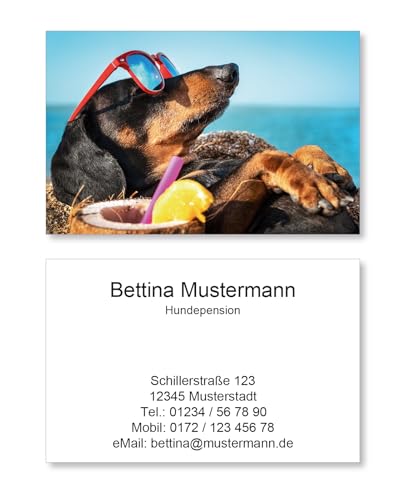 500 Visitenkarten, 400g Karton, bedruckt mit eigenem Foto Bild Motiv - inkl. Kartenspender