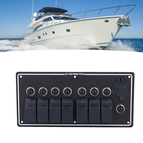Panneau de commutation à 7 gangs étanche avec interrupteur à bascule pour bateau et auto - 7