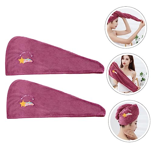 minkissy 2 Peças Toalha De Cabelo Seco Absorvente Toalha De Cabelo Toalhas De Banho De Microfibra To
