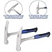 awagas 2 Pack Rock Pick Hammer, 30 oz Steel Hammer, Flat and Pointed Head with Non-skid Handle for Camping, Mining, Geology