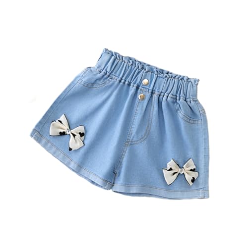 Short en jean pour filles avec taille élastique et poches été 5-10 ans
