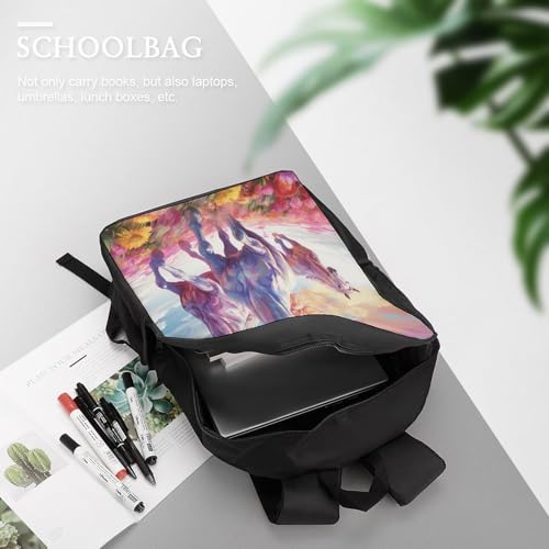 Sac à dos motif cheval 3D avec sac à déjeuner pour la rentrée scolaire des enfants - 5