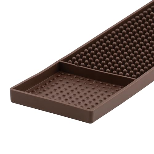 Tapis de bar marron Winco 68,6 x 8,2 cm pour comptoir propre