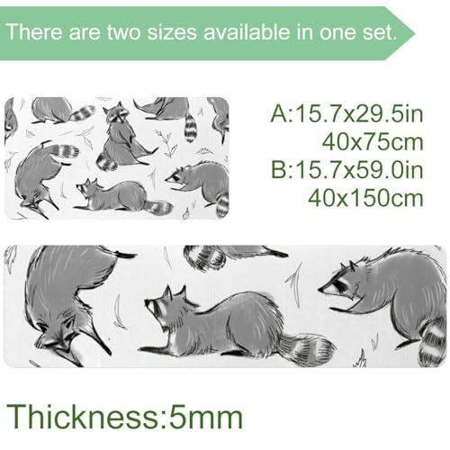 Tapete de cocina de 2 piezas: dile adiós a los resbalones con este set absorbente de mapache 4