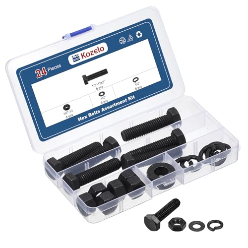 Kozelo 24 pcs boulons écrous rondelles acier carbone