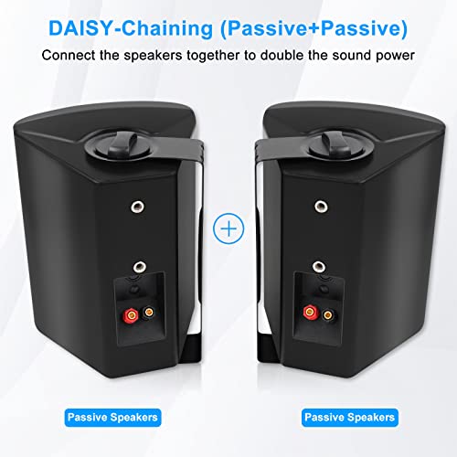 Herdio 6.5 Inches Outdoor Speakers Waterproof Wired 200 Watt with Powerful Bass,Wall Mount Speakers for Patio Garage Covered Deck (Pair,Black) by Herdio - Image 3