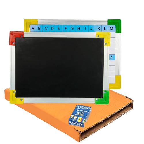 Image of DAHSHA 2 in 1 Double SidedSlate for Kids Double Side Slate Board with Colorful Aluminum (Slate ABC Version)