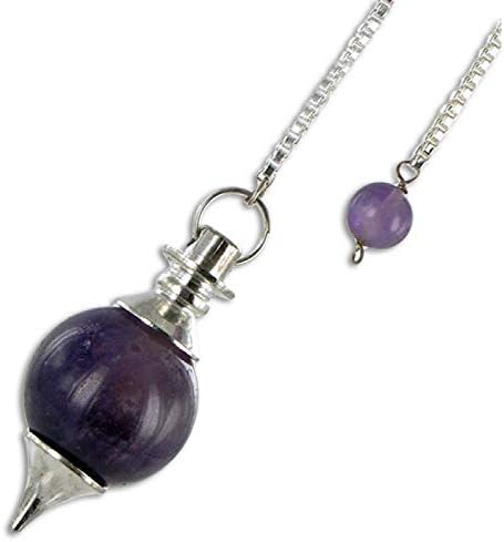 ORACLE GEMMIS Amethyst Ball Pendulum | Purple Amethyst Dowser Amethyst Pendulum Crystal Dowser Stone for Healing Dowser Crystal Healing
