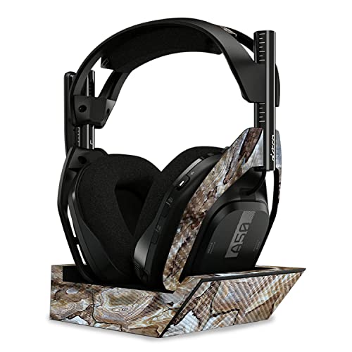 Image of MightySkins Carbon Fiber Skin Compatible with Astro A50 Wireless Headphones + Base Station (Gen 4) - Brown Marble | Protective, Durable Textured Carbon Fiber Finish | Easy to Apply | Made in The USA