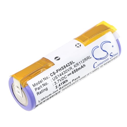 CS-PHS842SL Batteria 650mAh compatibile con Philips HS8420 sostituisce KR112RRL US14430VR