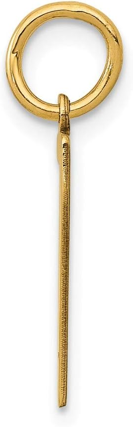 14K Yellow Gold Small Polished Elongated 0 Charm
