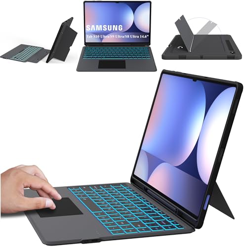 Étui clavier Galaxy Tab S10 Ultra ROOFEI QWERTZ amovible
